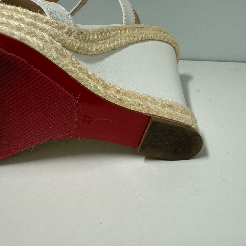 Christian Louboutin Zero Problem Espadrilles Wedges white Jute Rope Raffia 37 7